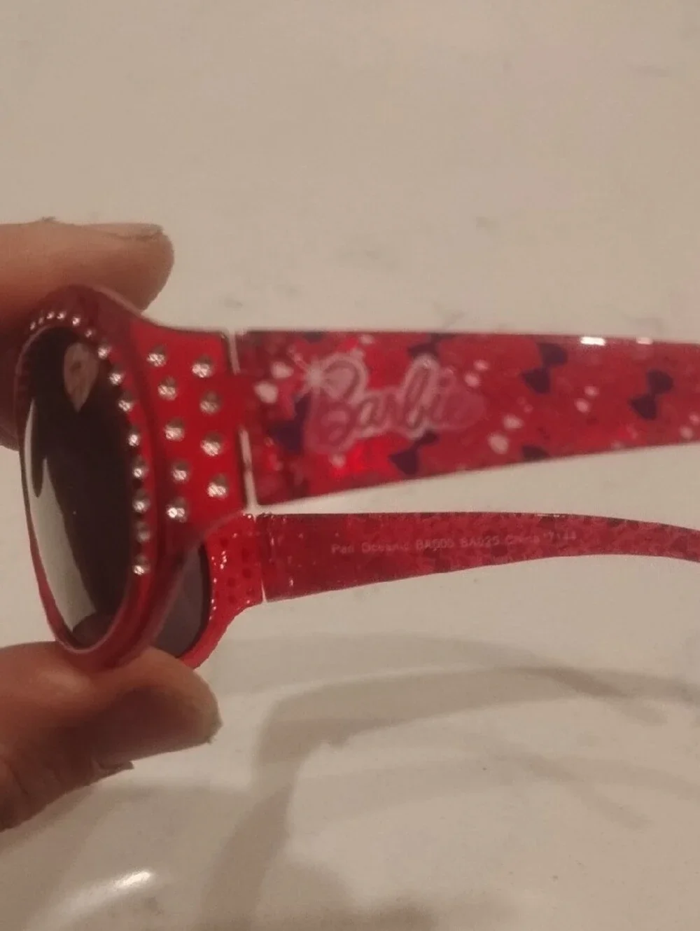 Barbie Red Jeweled Oval Kids Sunglasses
